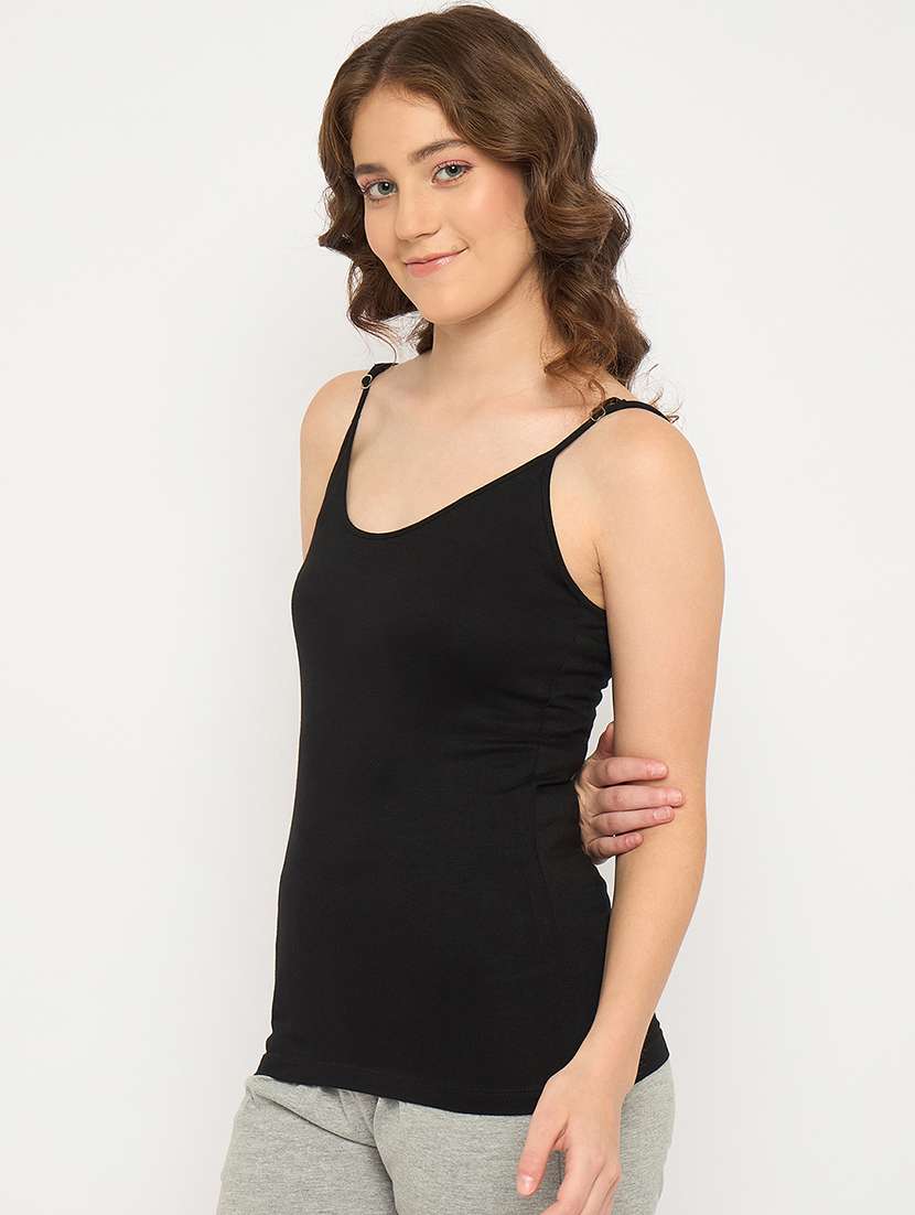women black solid camisole - 21938696 - Standard Image - 3