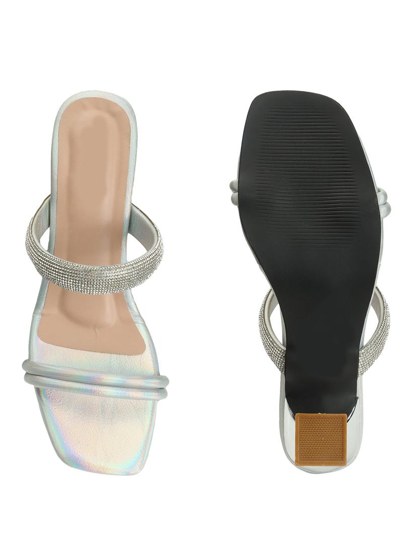 women embellished slip on heel sandal - 21939310 - Standard Image - 3