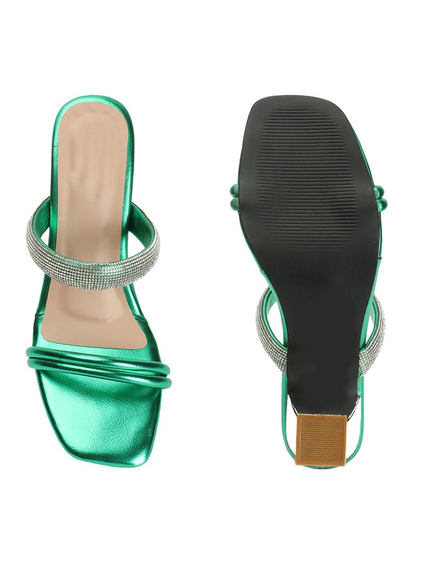 women embellished slip on heel sandal - 21939312 - Standard Image - 3