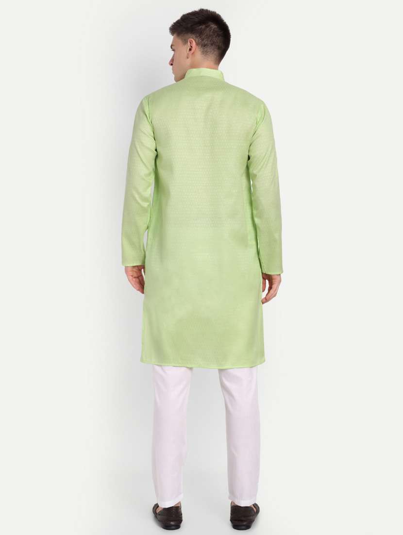 men self design mandarin neck long kurta - 21939320 -  Standard Image - 5