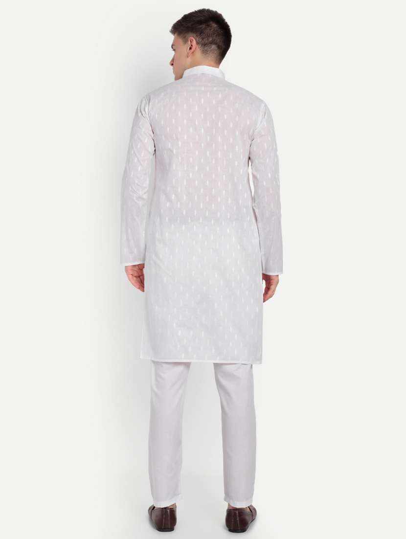 men self design mandarin neck long kurta - 21939326 - Standard Image - 5