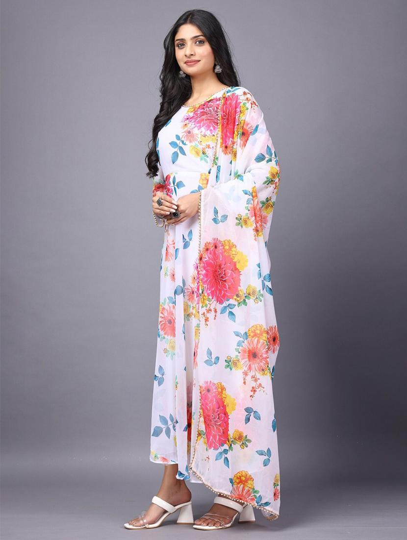 women floral printed long sleeve kurta and dupatta set - 21939387 - Zoom Image - 0