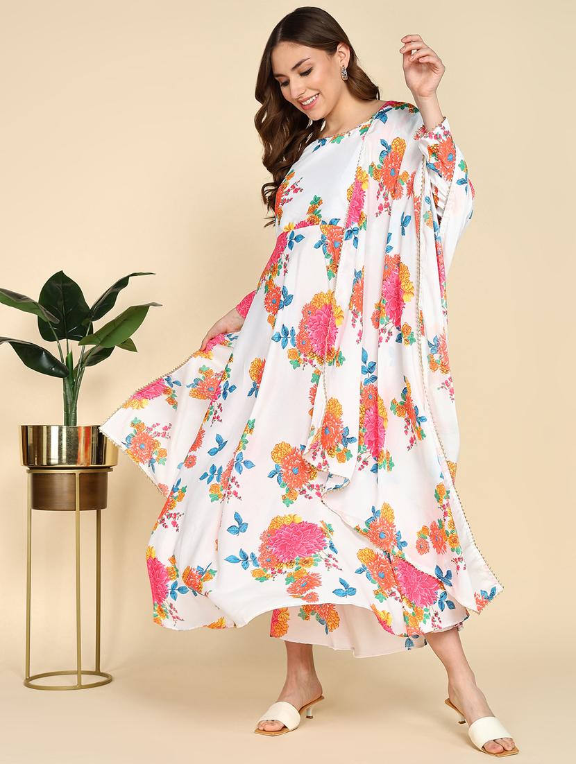 women floral printed long sleeve kurta and dupatta set - 21939392 - Zoom Image - 0