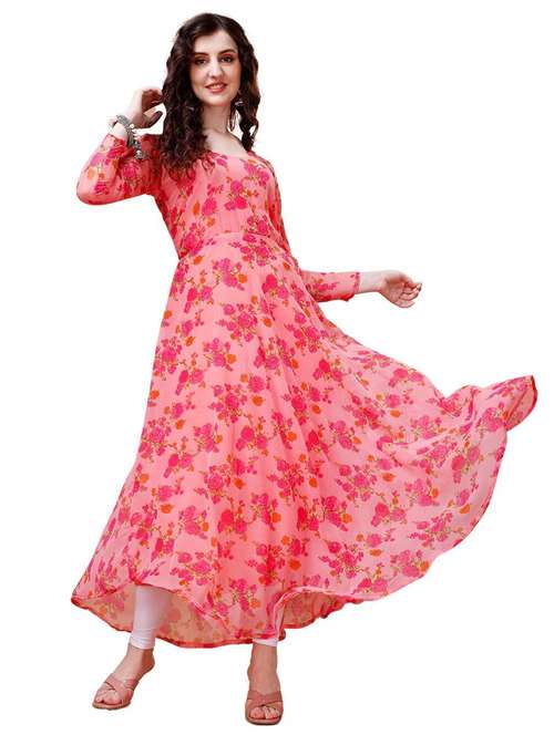 women floral printed long sleeve kurta and dupatta set - 21939401 -  Standard Image - 0