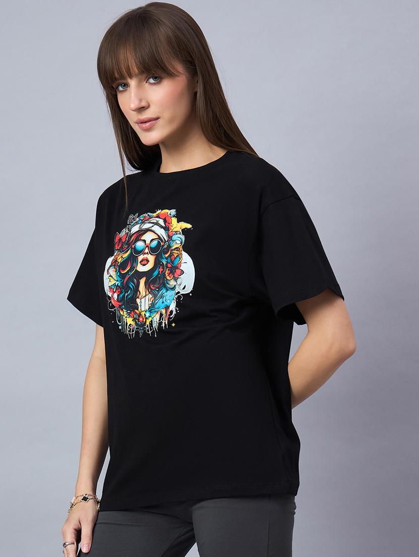 women printed short sleeve loose fit t-shirt - 21939415 -  Zoom Image - 0