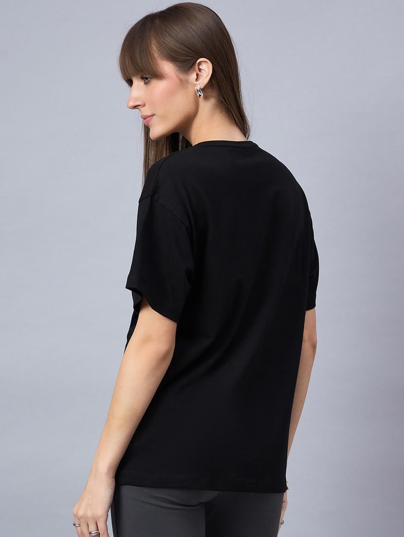 women printed short sleeve loose fit t-shirt - 21939415 - Standard Image - 3