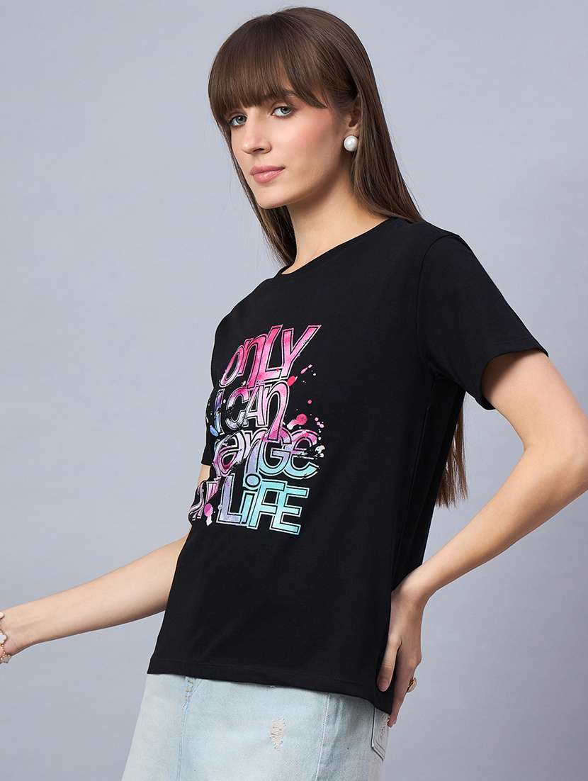 women printed short sleeve loose fit t-shirt - 21939420 - Zoom Image - 0
