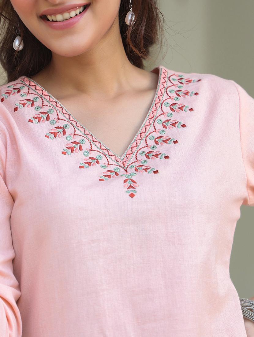 women three quarter sleeve straight kurta - 21939430 - Standard Image - 5