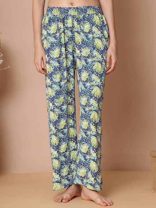 women printed mid rise full length pajama - 21939474 - Standard Image - 0