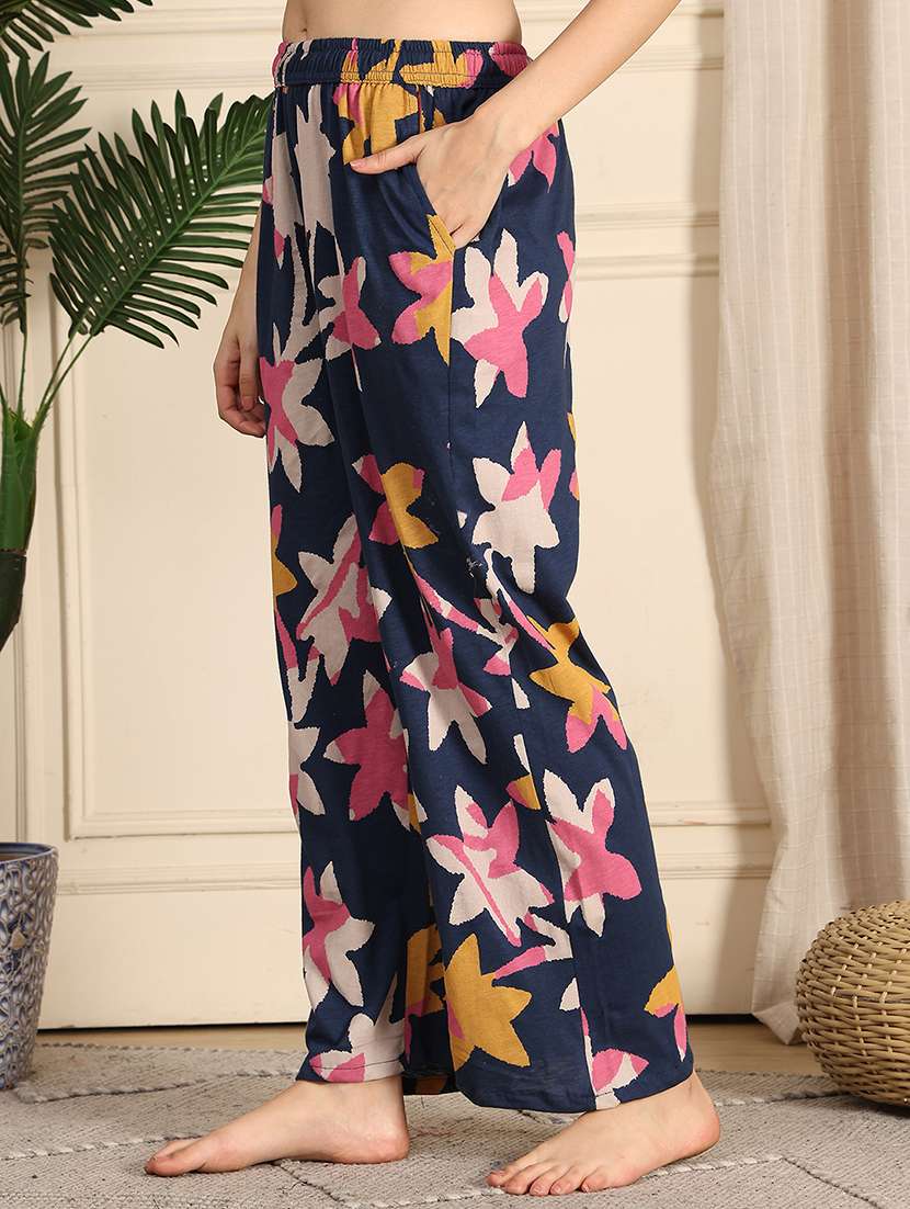 women printed mid rise full length pajama - 21939498 - Standard Image - 3