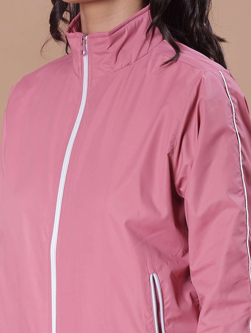 women solid long sleeve windcheater jacket - 21939630 - Standard Image - 3