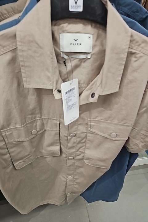 khaki poplin casual shirt - 21939707 -  Standard Image - 0