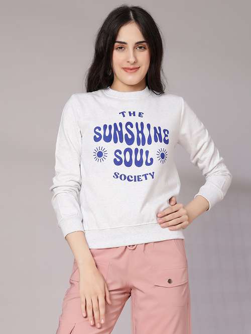 women front print long sleeve sweatshirt - 21939729 - Standard Image - 0