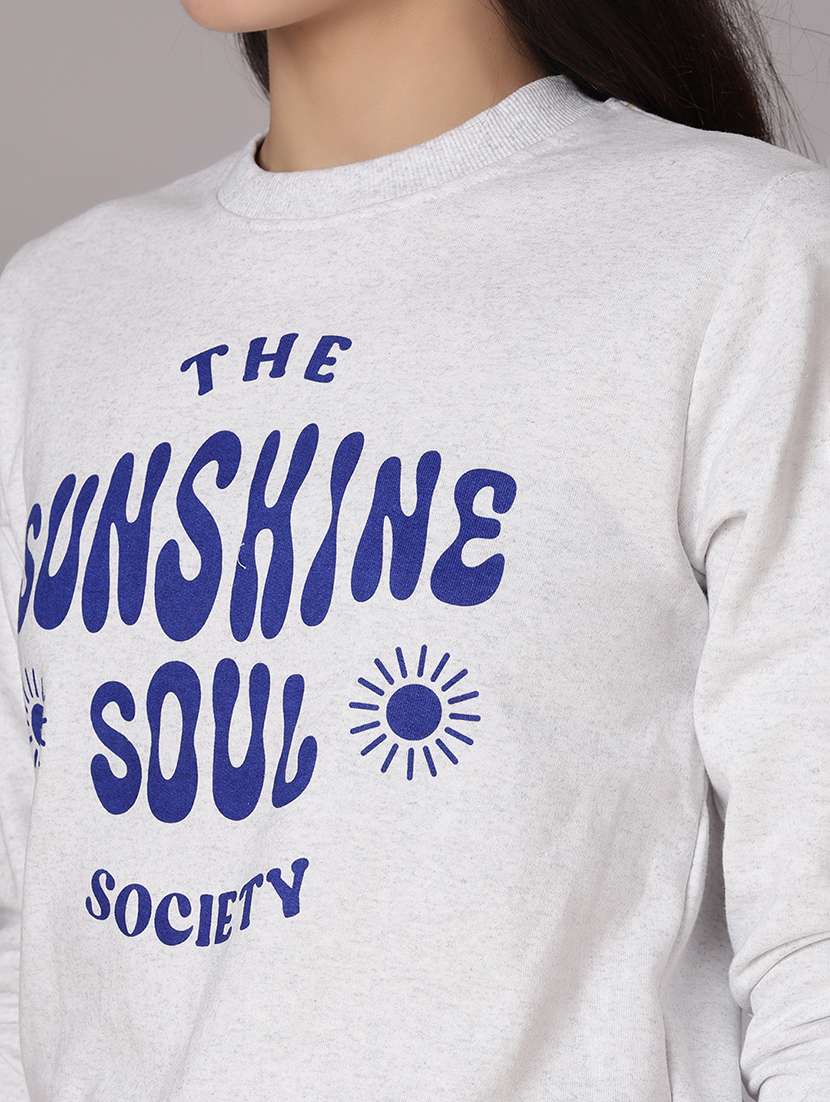 women front print long sleeve sweatshirt - 21939729 - Standard Image - 3