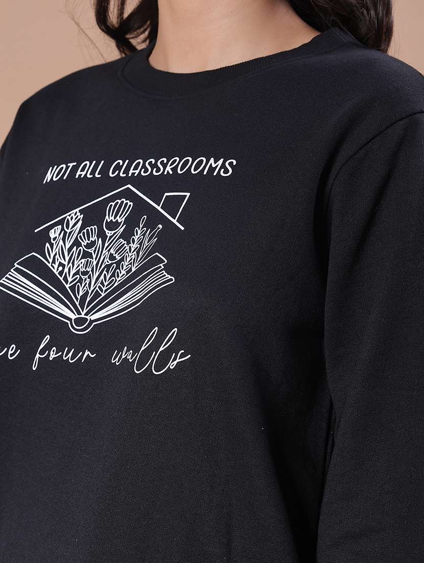 women chest print long sleeve sweatshirt - 21939731 -  Standard Image - 3