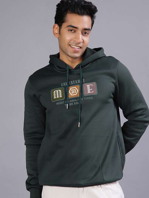 men chest print long sleeve hooded sweatshirt - 21939756 -  Standard Image - 0