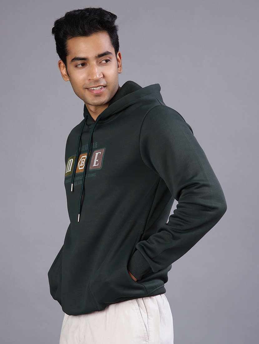 men chest print long sleeve hooded sweatshirt - 21939756 -  Standard Image - 3