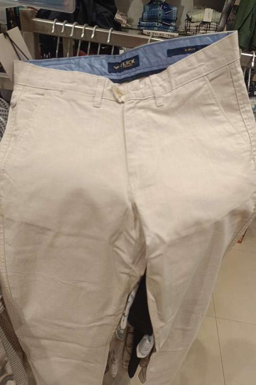 cream linen casual trousers - 21939796 - Standard Image - 0