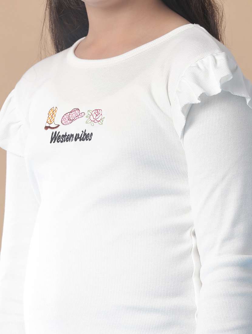 girls embroidered long sleeve t-shirt - 21939813 -  Standard Image - 5