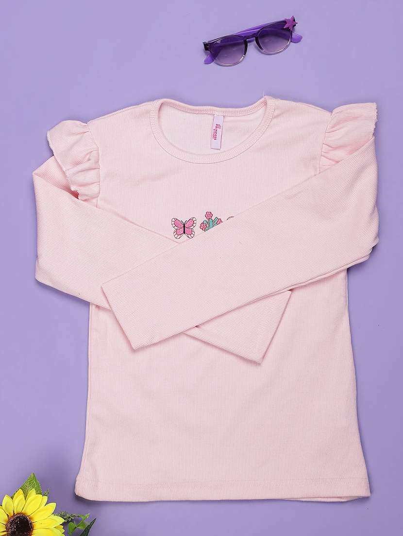 girls printed long sleeve regular fit tee
