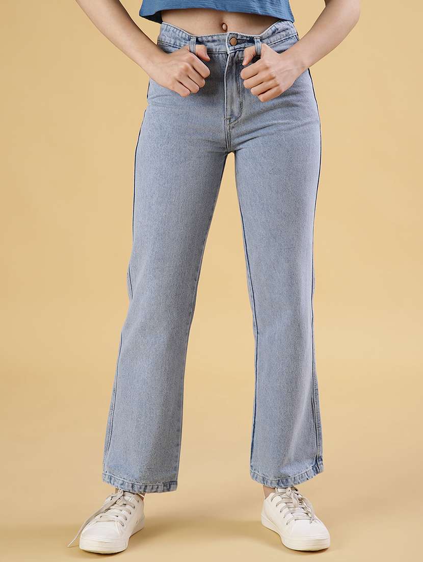 women solid mid rise staright fit jean - 21939866 - Zoom Image - 0