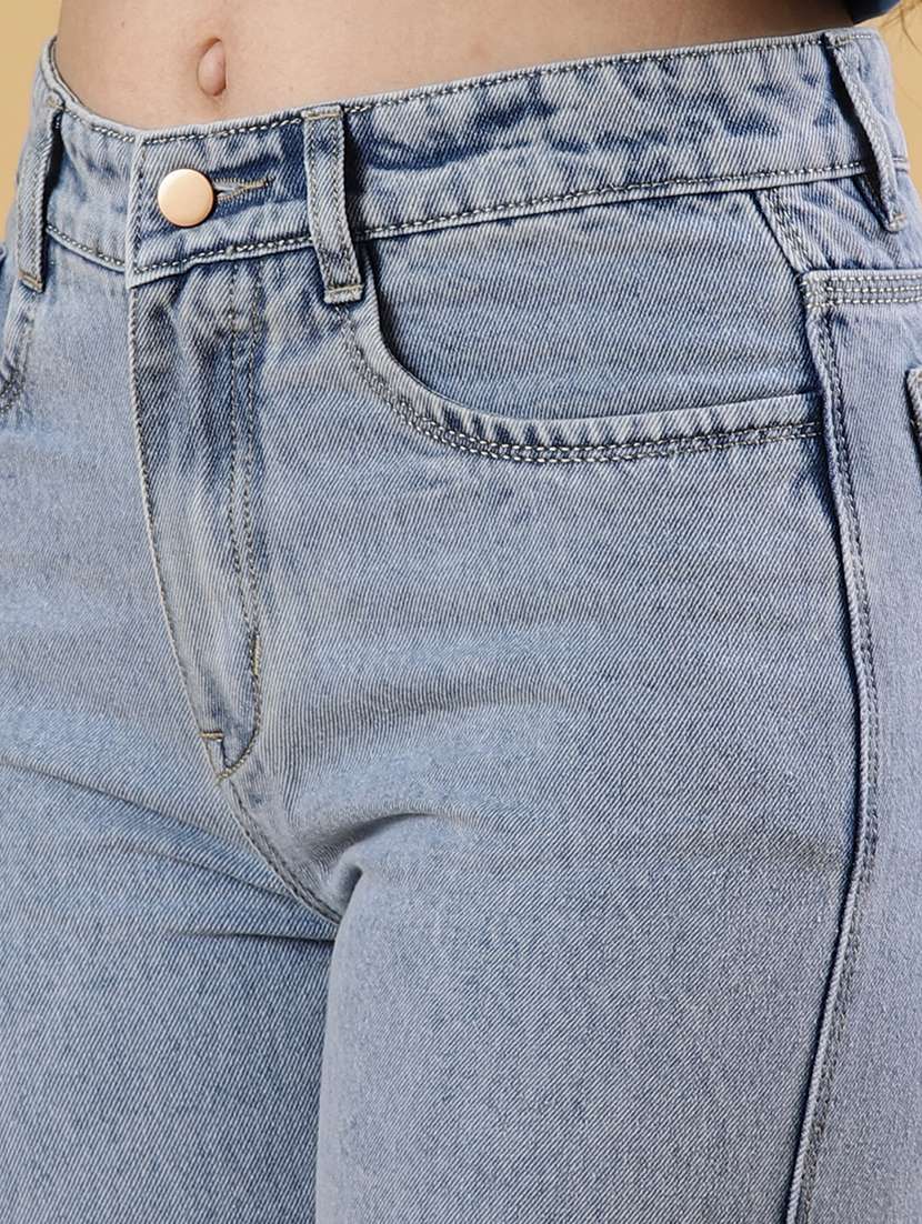 women solid mid rise staright fit jean - 21939866 - Standard Image - 5