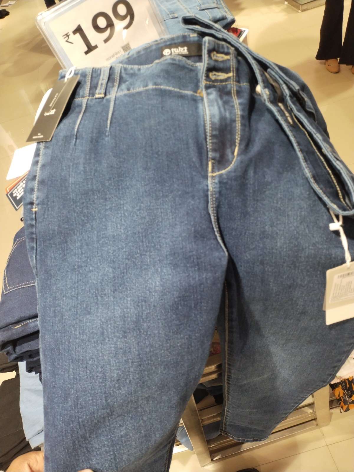 dark blue satin lycra jeans - 21939892 -  Zoom Image - 0