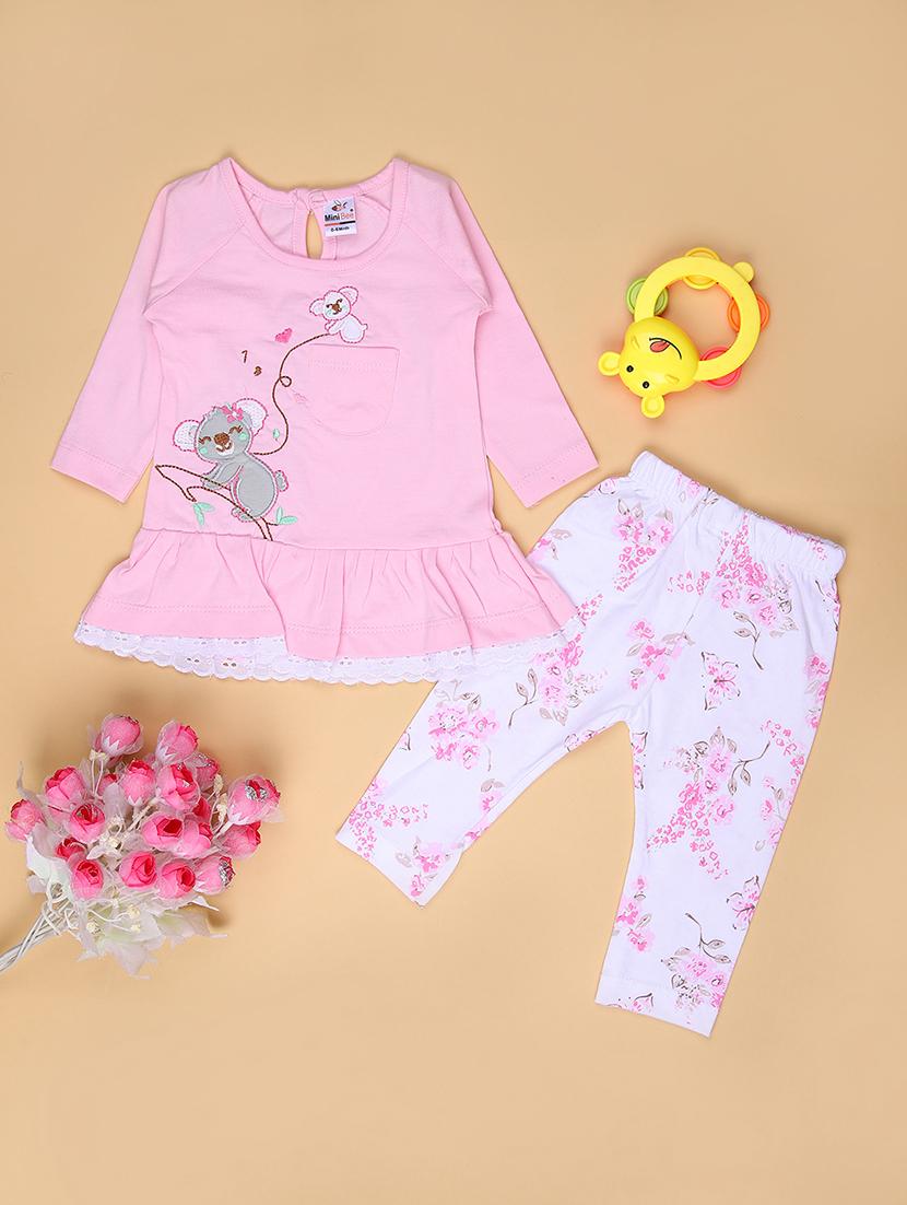 girls printed round neck full length set - 21939895 - Zoom Image - 0