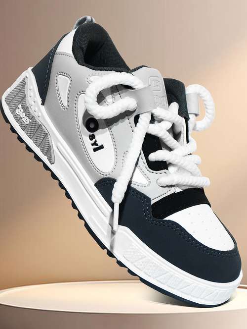 unisex color block lace up sneakers 