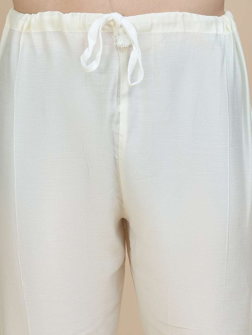 men mandarin neck kurta pyjama with jacket ethnic wear set - 21940192 -  Standard Image - 3