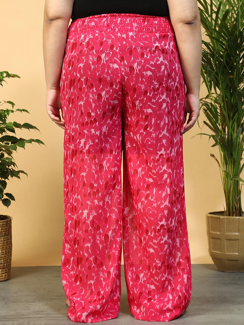 women plus size printed straight palazzo - 21940221 - Standard Image - 3