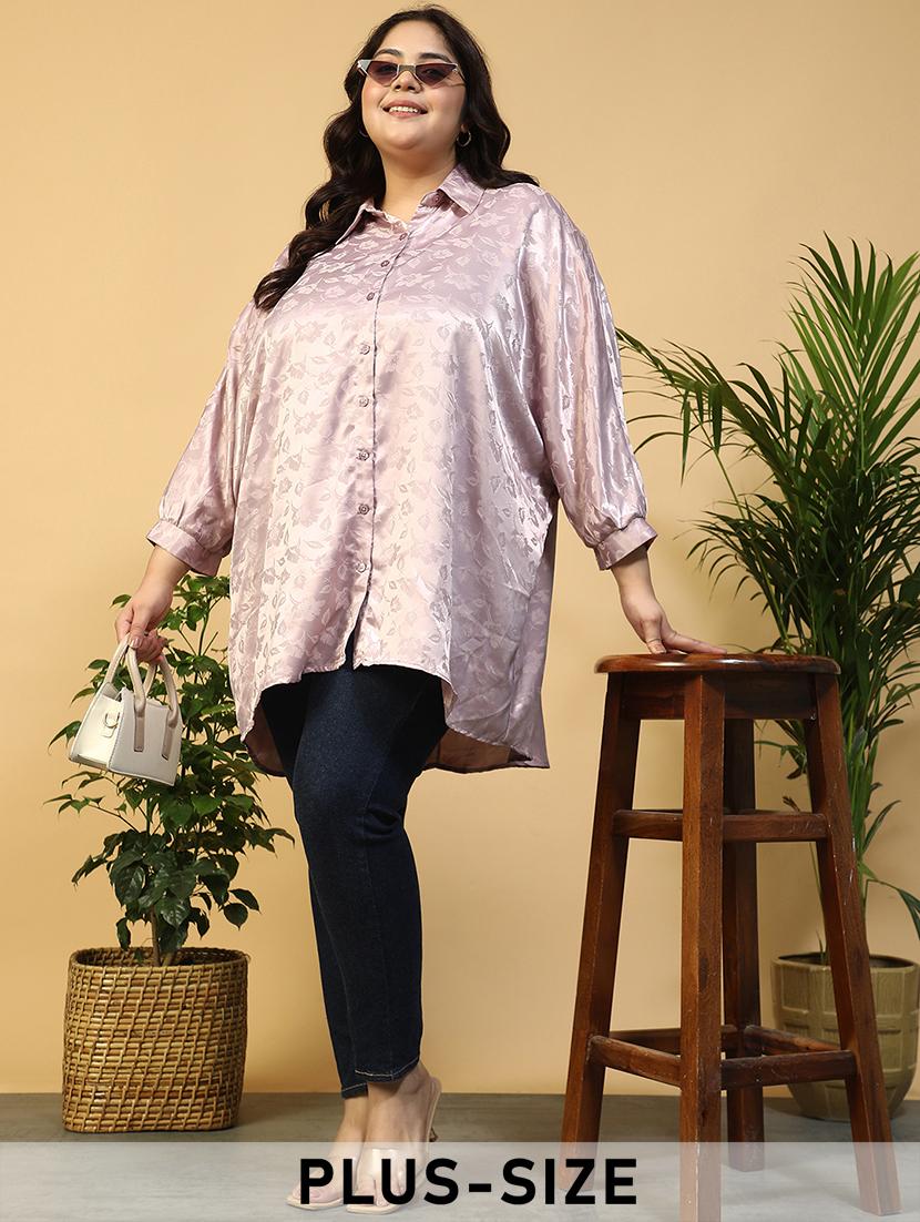 women plus size collared long sleeve shirt - 21940236 - Zoom Image - 0