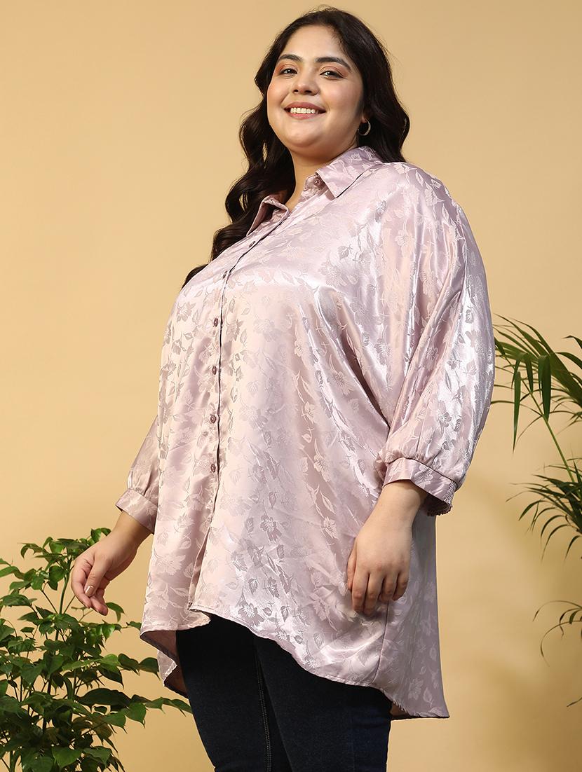 women plus size collared long sleeve shirt - 21940236 - Standard Image - 5