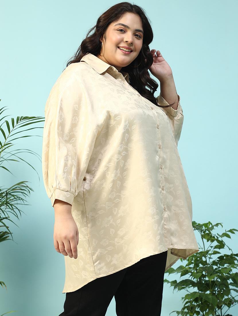 women plus size collared long sleeve shirt - 21940237 - Standard Image - 3