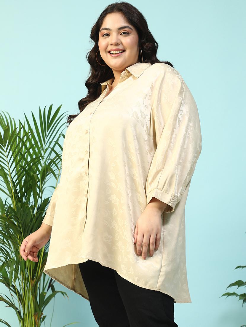 women plus size collared long sleeve shirt - 21940237 - Standard Image - 5