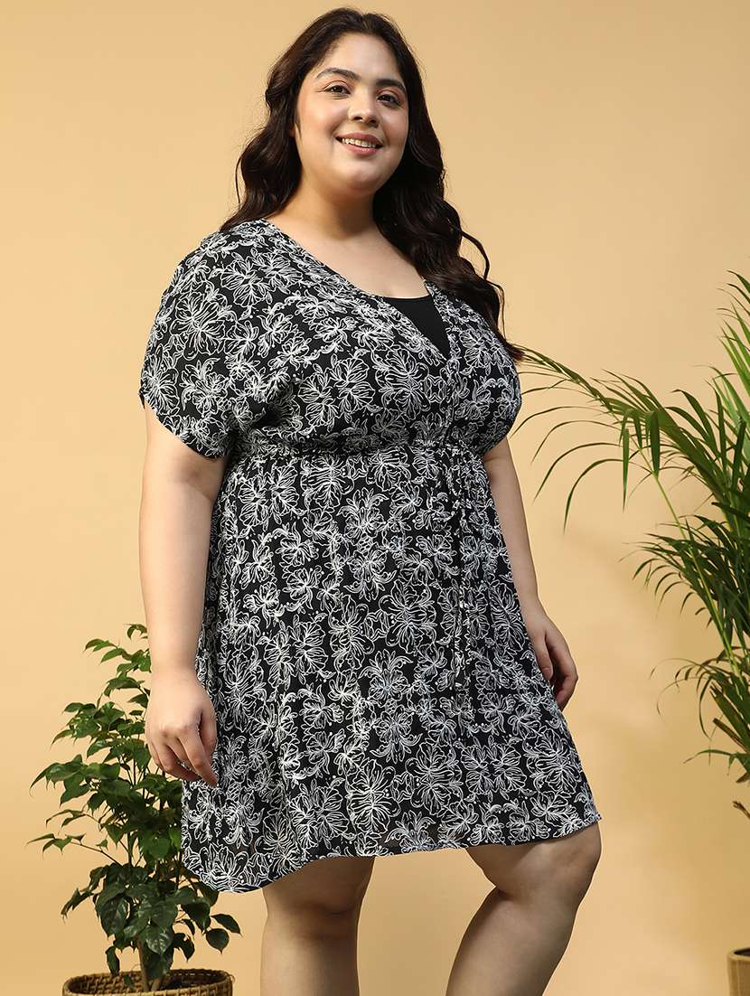 women plus size printed short sleeve a-line dress - 21940256 -  Standard Image - 3