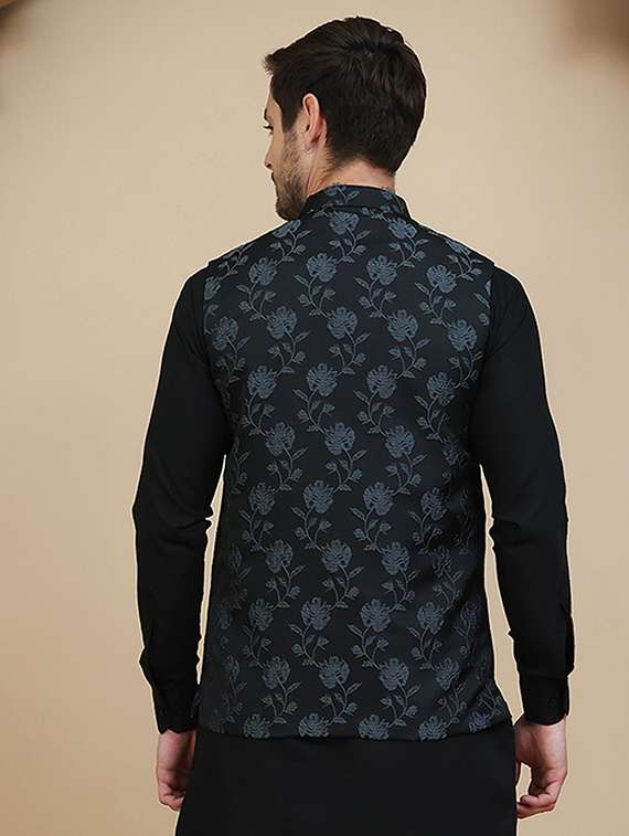 men mandarin neck regular fit nehru jacket - 21940270 -  Standard Image - 5