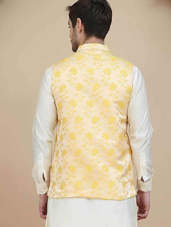 men mandarin neck regular fit nehru jacket - 21940273 -  Standard Image - 5