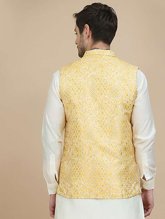 men mandarin neck regular fit nehru jacket - 21940277 -  Standard Image - 5