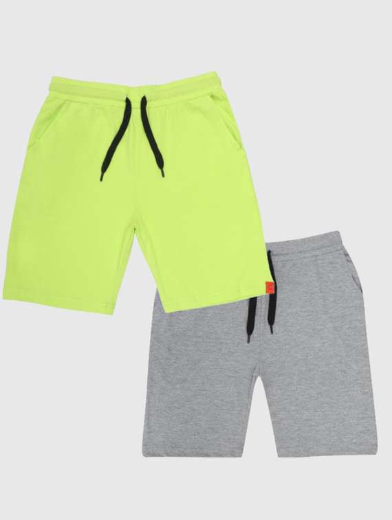 boys pack of 2 solid loungwear shorts
