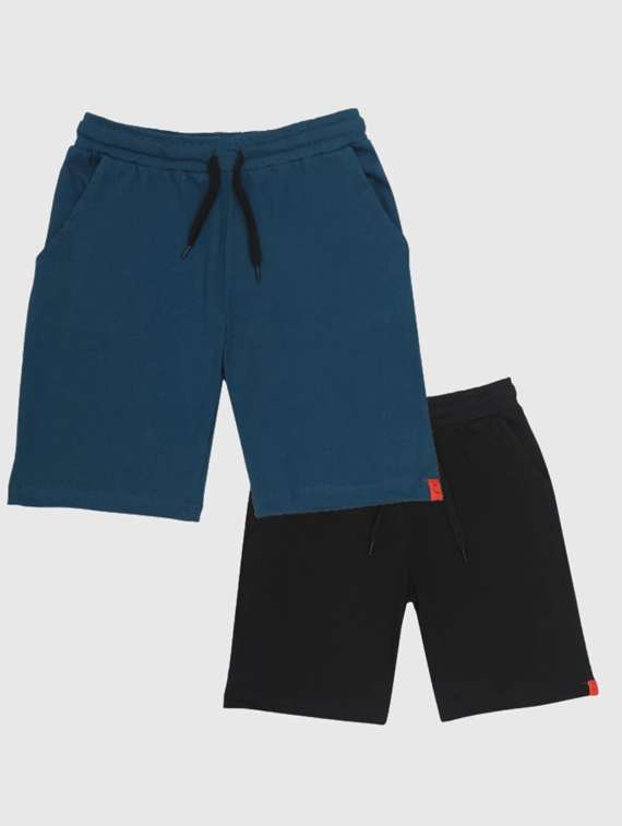 boys pack of 2 solid loungwear shorts