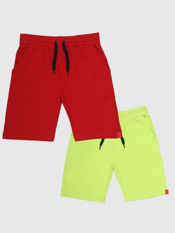 boys pack of 2 solid loungwear shorts