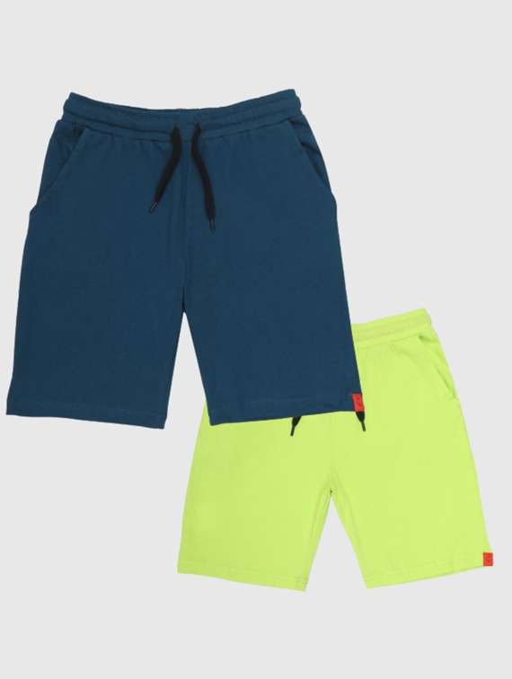 boys pack of 2 solid loungwear shorts