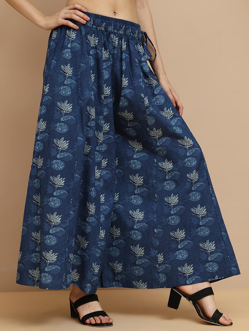 women printed mid rise flared palazzo - 21940414 - Standard Image - 3
