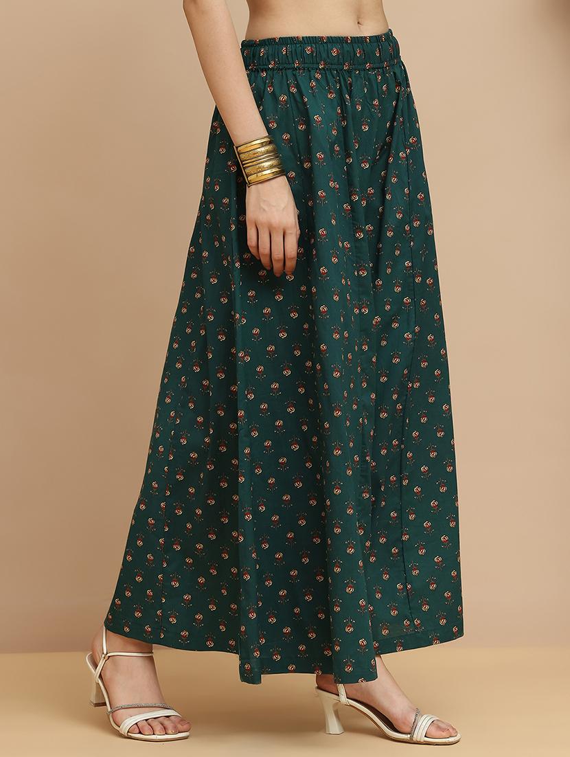 women printed mid rise flared palazzo - 21940419 - Standard Image - 3