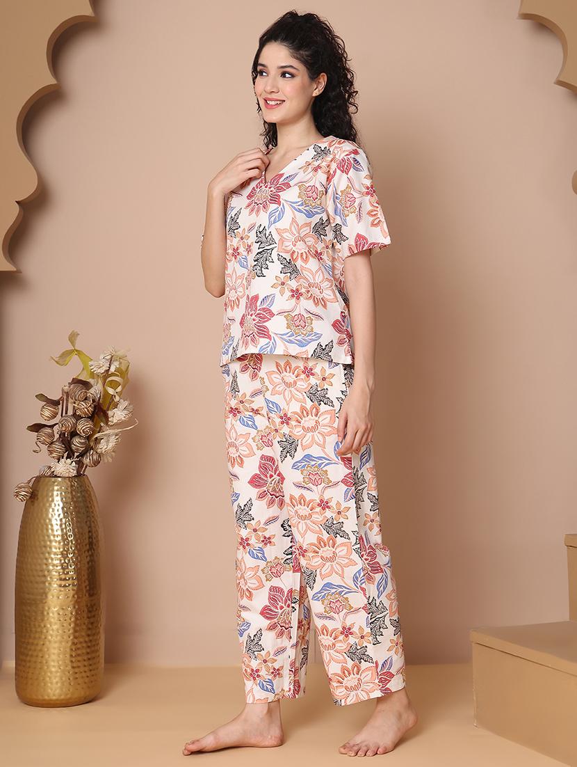 women floral print nightwear pyjama set - 21940420 -  Zoom Image - 0