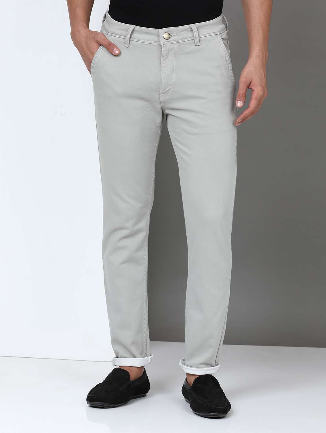 men solid mid rise full length jeans