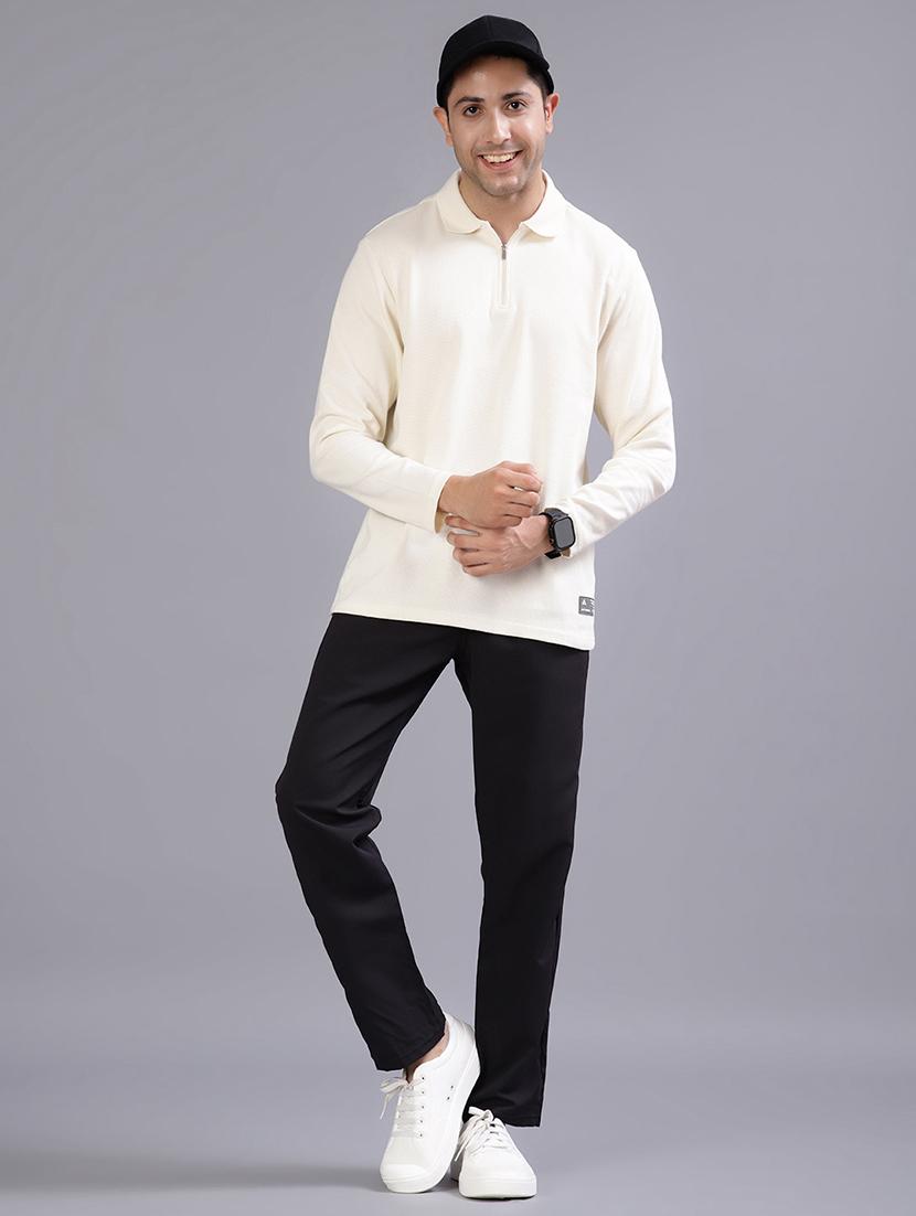 men solid long sleeve regular fit polo t-shirt - 21940484 - Standard Image - 3