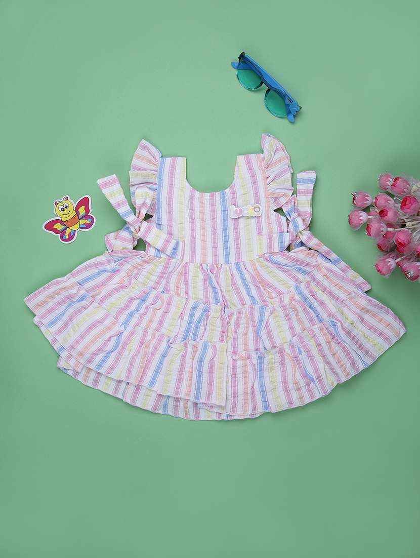 kids striped sleeveless frock