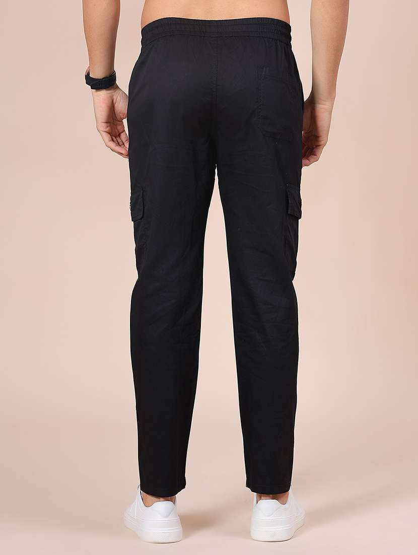 men solid mid rise regular fit cargo - 21940603 -  Standard Image - 3